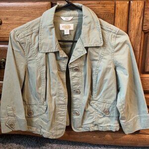 Women’s army green cropped jacket size 4 no flaws